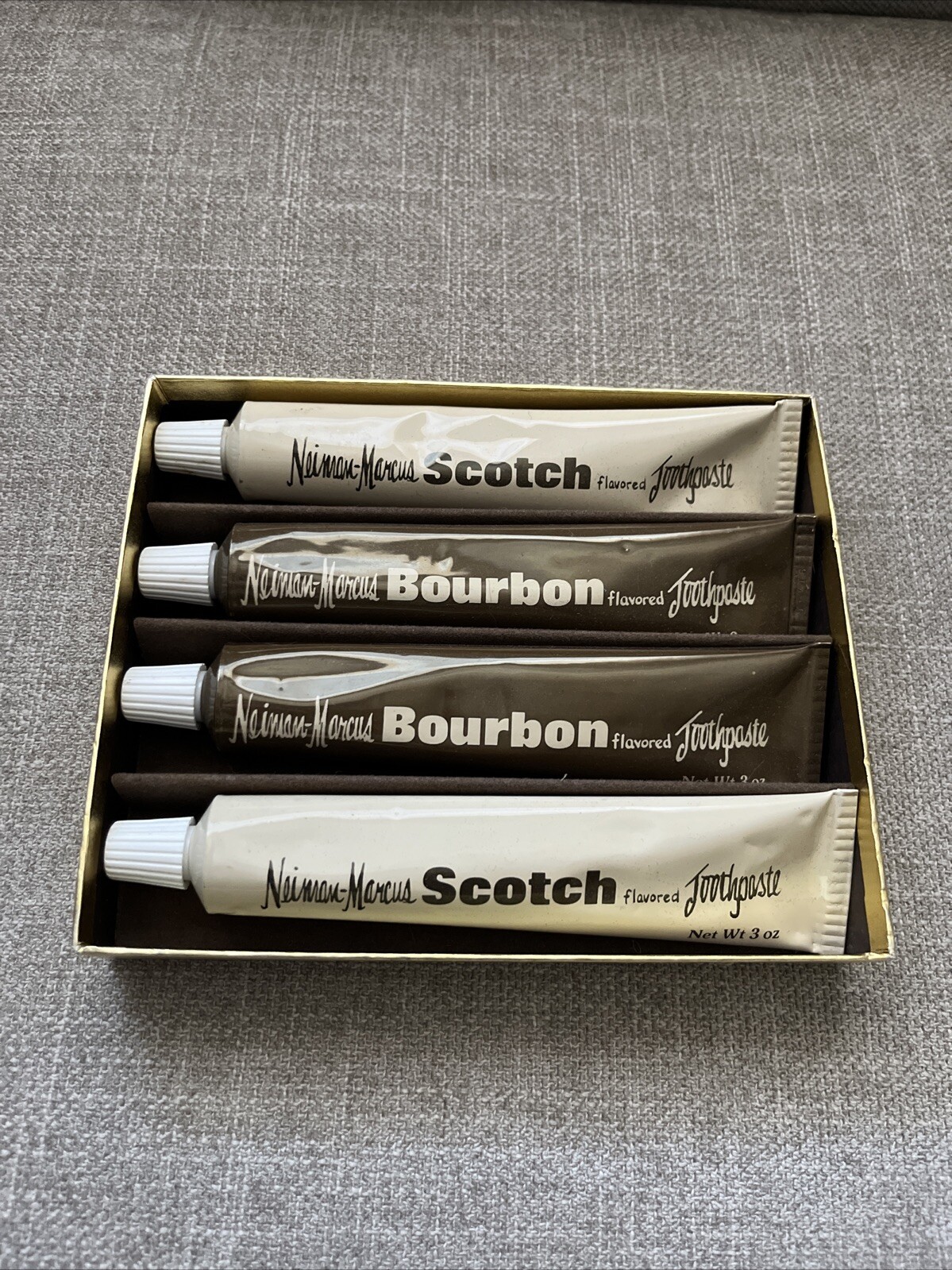 NEIMAN MARCUS Bourbon & Scotch Toothpaste 4, 3oz In Box New UNUSED NOS ...