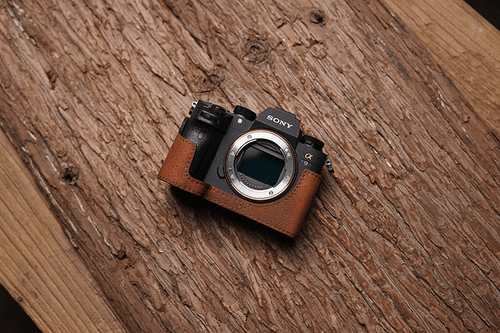 Custodia mezza fotocamera in vera pelle per Sony A7R III Mark III M3 Sony A9 - Foto 19 di 32