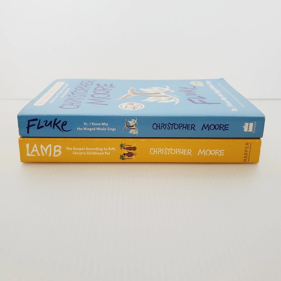 Christopher Moore Fluke & Lamb Lot of 2 Books Paperback Religion Humor Fiction - Image 4 of 4