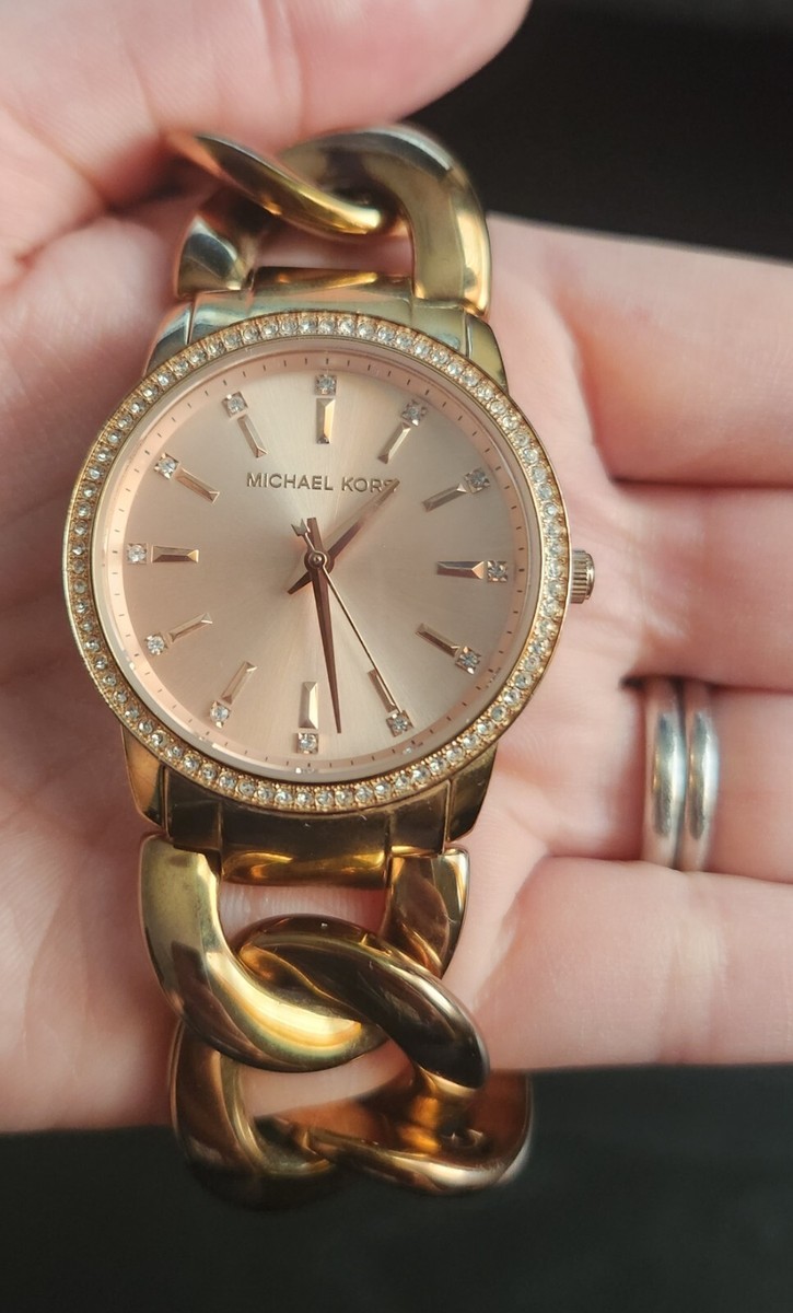 Michael Kors Womens Lady Nini Chain Watch w Crystal Bezel-MK  display picture 1