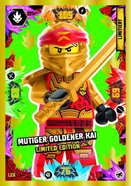 LEGO Ninjago 8 NEXT LEVEL Trading Card LE06 - Mutiger Goldener Kai