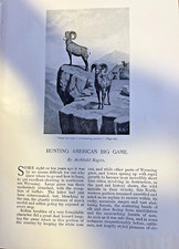 1891 Hunting American Big Game Grizzly Bear Mountain Goat Mountain Lion