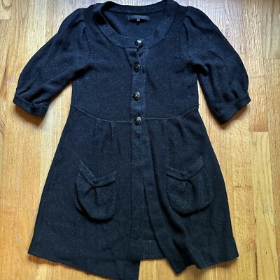 B+ab Black Sparkle Cardigan Sweater Women s Medium 38