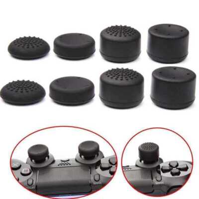 8pcs Black Silicone Thumb Stick Grip Cover Caps For PS4 & Xbox One Controler