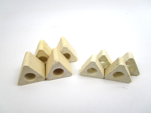 Lot of 8 Kiln Posts 1" x 1-1/4" & 1/2" x 1-1/8" Triangle Ceramic Shelf Furniture