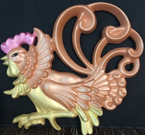 Vintage 1964 Ceramic Rooster Wall Hanging 10" ~ Farm / Mid Century - Picture 5 of 7