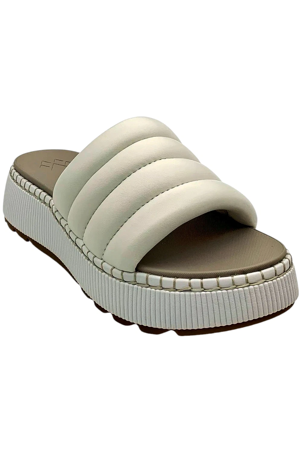 PUMA Cougar sandalo donna slip on in pelle soprato bianco