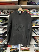 Vintage 90s Korn Issues Hoodie Rock Band Sweatshirt Black Giant Sz L