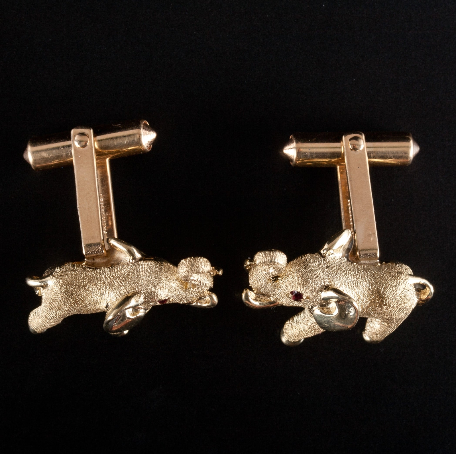 14k Yellow Gold Round Ruby Solid Elephant Style C… - image 2