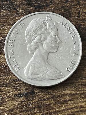 1976 Australia 20 Cents Copper-Nickel Platypus Q. Elizabeth II