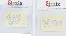 2 NEW Sizzix Simple Impressions Embossing Folder THANK YOU POTTED FLOWER
