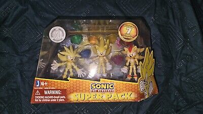 Lot of 3 Sonic The Hedgehog Jazwares Figures Super Pack Sonic Shadow Silver  3