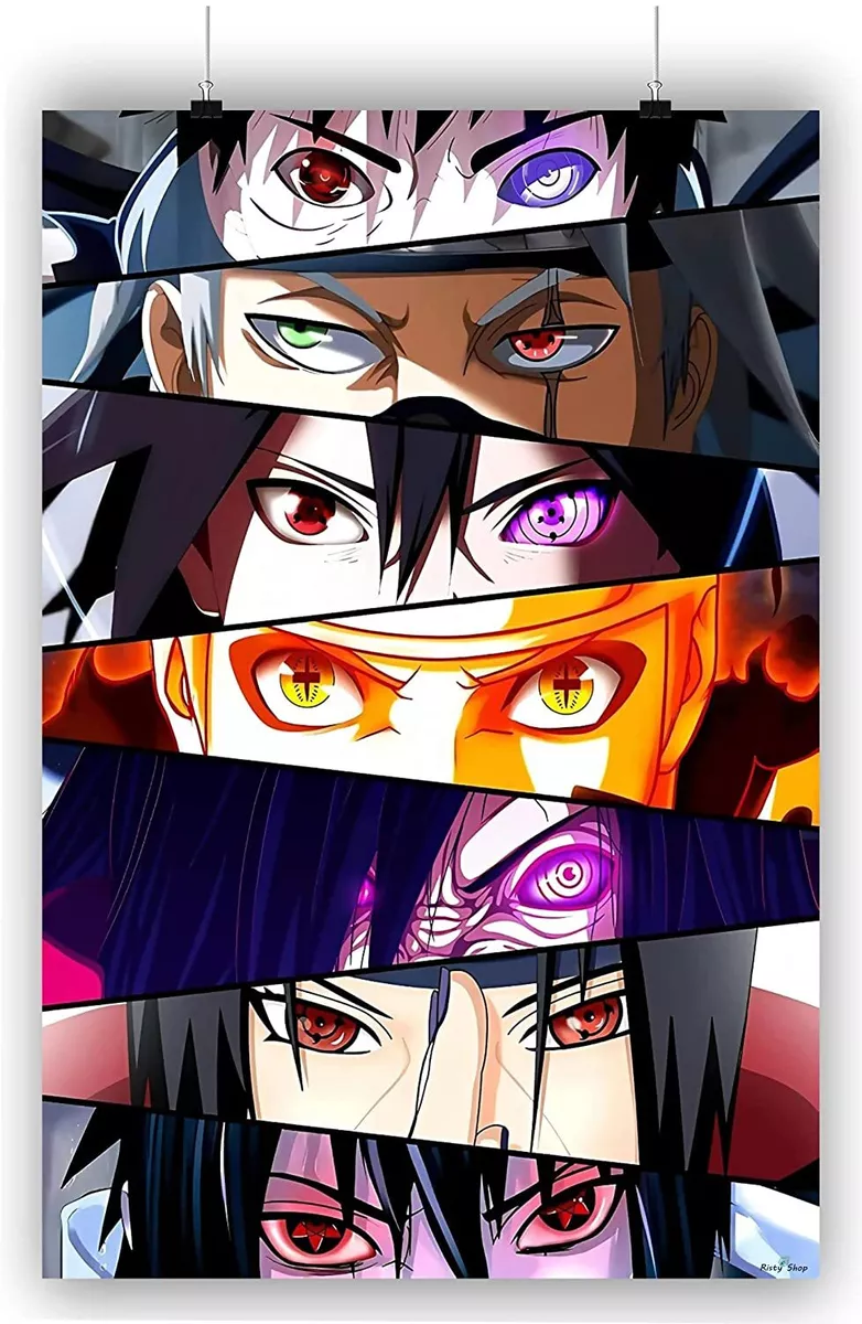 High Definition Naruto Eyes Superhero Jujutsu Manga Anime Poster -Non Toxic  Ink