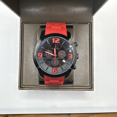 Mathey- Tissot Men s H511CHR Mathey Chronograph Red Silicone Watch