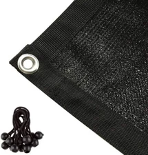 Cerbior 70% Sun Shade Cloth with Grommets for Pergola Cover Canopy Black