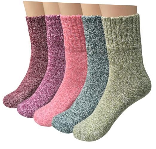 Wool Socks for Women Warm Winter Socks Thick Knit Large A-classic Solid Color