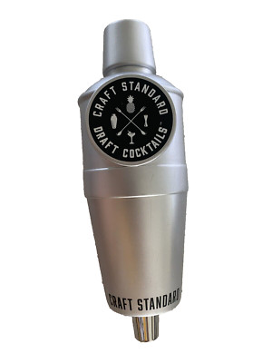Craft Standard Ready Draft Silver Color Cocktail Shaker Beer Tap Handle 8  New