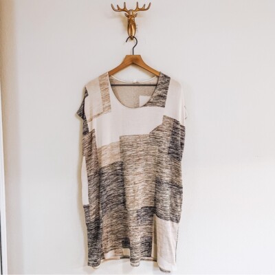 Wilfred Free Women's Gray/Cream Sleeveless Tunic Size Small