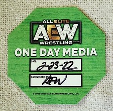 AEW DYNAMITE All Elite Wrestling Feb 23, 2022 Adhesive Back ONE DAY MEDIA PASS