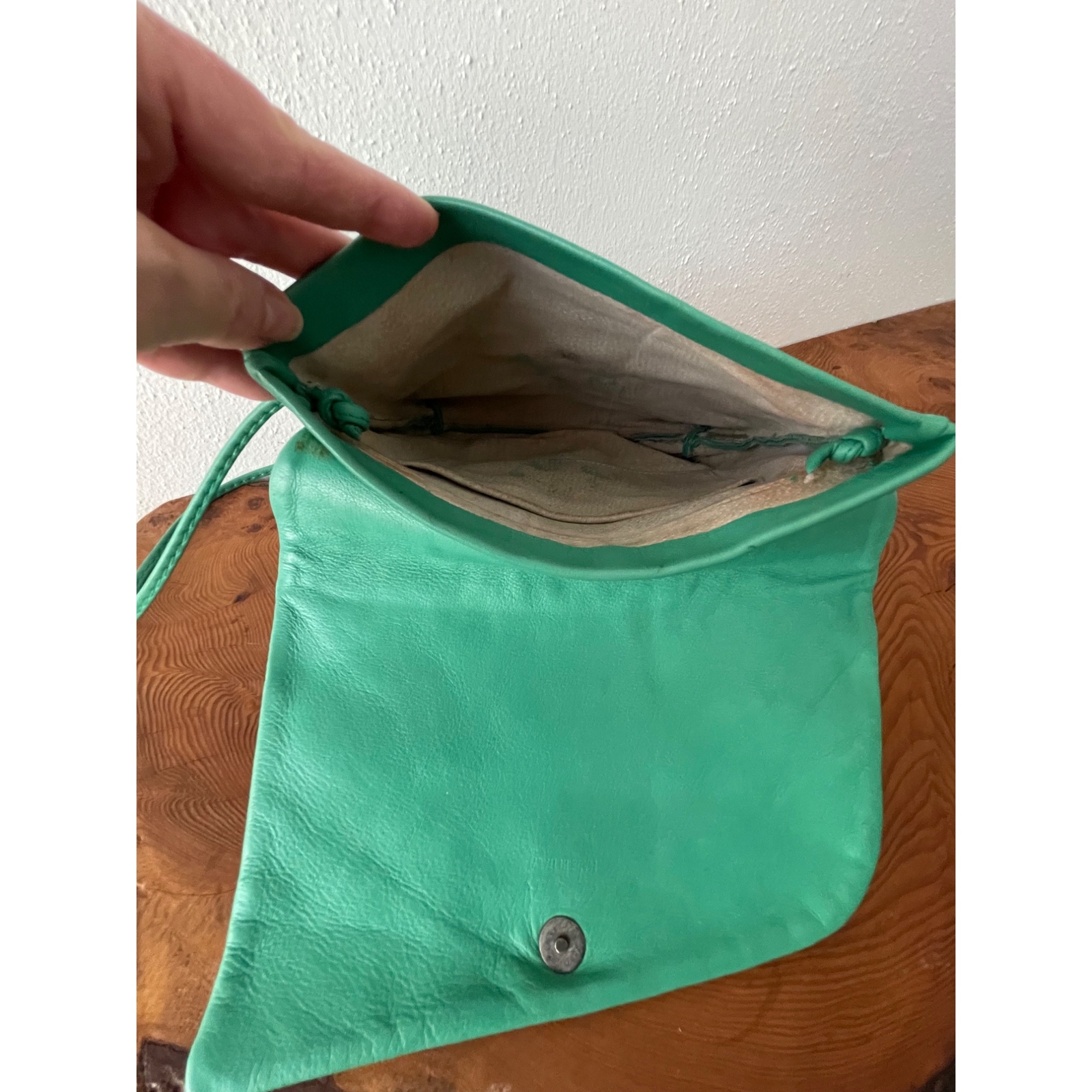 Authentic 80’s Green & Purple Patchwork Leather S… - image 9