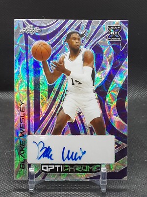 BLAKE WESLEY 2023/24 LEAF PURPLE SCOPE AUTO RC #1/5 NOTRE DAME SPURS
