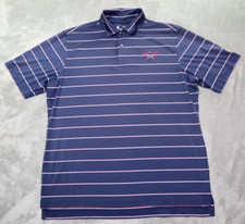 FG Tech Collared Golf Shirt Men's Size L Made in USA Blue Indian River Club