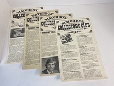 Matchbox Collectors Club Official Quarterly Newsletters 1973 Issues 1-4