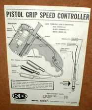 K B Aurora Pistol Grip Speed Controller COPY of Instruction Assembly Sheet ONLY
