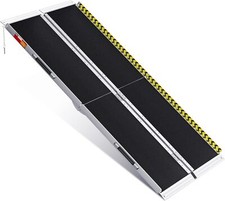6 FT Portable Wheelchair Ramp Non-Slip Aluminum Folding Door Threshold for Home
