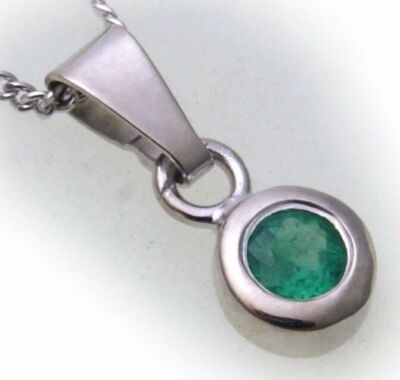 Pendentif En Or Jaune 18 Carats Avec émeraude Véritable - Création Geno Schmuck, Allemagne