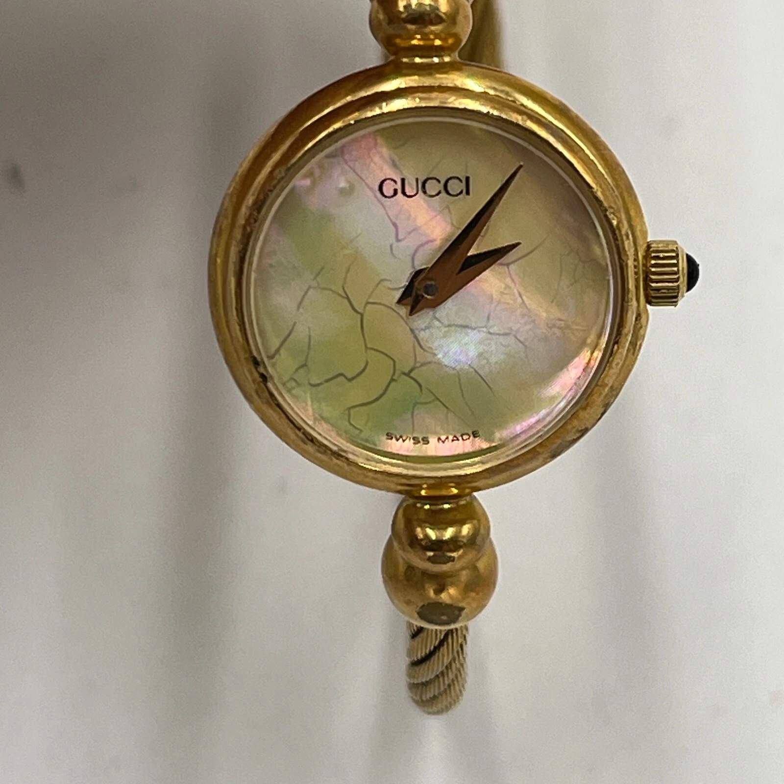Orologio da donna GUCCI 2700.2.L Quadrante Oro Conchiglia QZ Cinturino dal Giappone [funzionante]