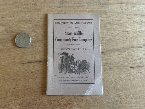 Folleto de colección de Shartlesville PA Constitution By-Laws Community Fire Company 1904 - Imagen 9 de 16