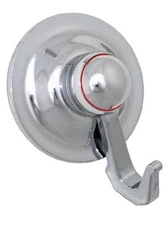 Suction Cup Hook Holder - Super Suction - Set of 2 Chrome Finish - Easy push-but