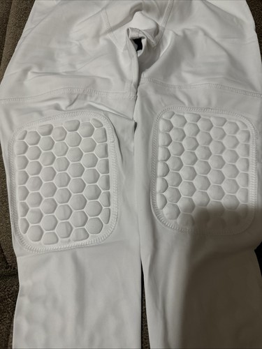 TOMIC- Boy’s Compression Pants W/knee Pads-white (Football) Sm - Picture 3 of 5