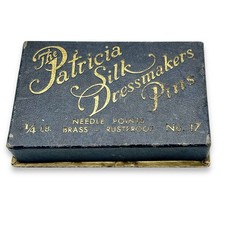 Vintage Sewing Lot Patricia Silk DRESSMAKERS Pins Original Box 1930s EUC