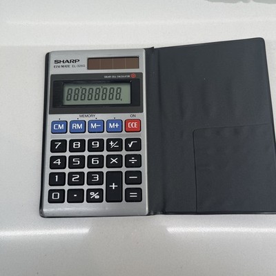 Sharp ELSI MATE EL-326G Solar Powered Calculator 8 digit with case