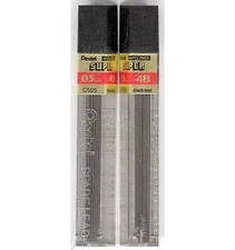 2 Tubes PENTEL Super Hi-Polymer Lead 0.5 mm 4B