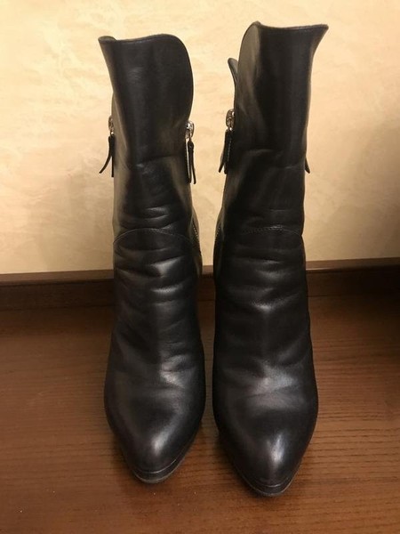 Women Casadei Boots Black Leather 36.5 #1350