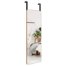 Image of Rectangle Wall Mounted Mirror with Bamboo Frame and Round Corners-Natural