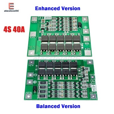 4S 40A Balanced/Enhanced Li-ion Lithium PCB BMS 18650 Battery Protection Board