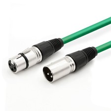 16.5 Feet Green 3 Prong Microphone XLR Cable Male to Female Snake Cord
