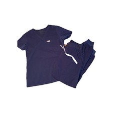 FIGS Technical Collection Jogger Scrub Set Womens Small Top and Bottom Navy Blue