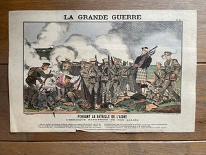 La Grande Guerre Pendant La Bataille de L’Aisne Lithograph Tolmer 1914