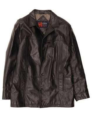 HUDSON Herren Lederjacke UK 40 Large Schwarz Leder GR01
