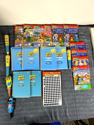 Hot Dots Learning Set Lot Books Pens Cards Grade K-2 Educational Insights Tested