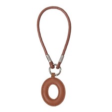 Initial Letter Keychain Cute Leather Keychains with Letter O for Bag Brown