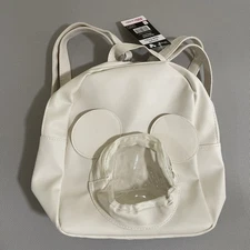 Daiso Japan Disney Mickey Backpack White Cream Adjustable Belt New Kids NWT