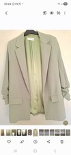 Mango Green Jacket with Ruched Sleeves. Size S. Worn Once