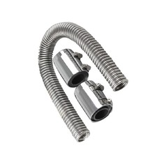24 Polished Stainless Steel Flex Radiator Hose Kit W End Caps Upper Lower 24 Polished Stainless Steel Flex Radiator Hose Kit W End Caps Upper Lower