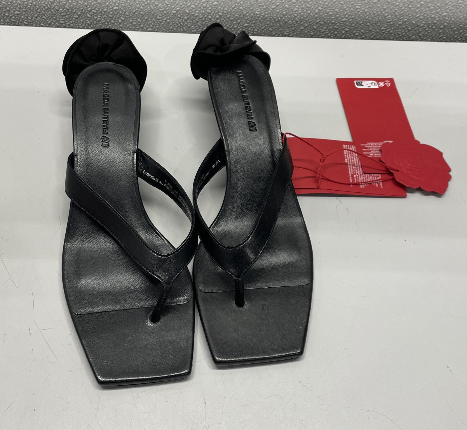 Magda Butrym Leather Sandal Black Women's Size 8